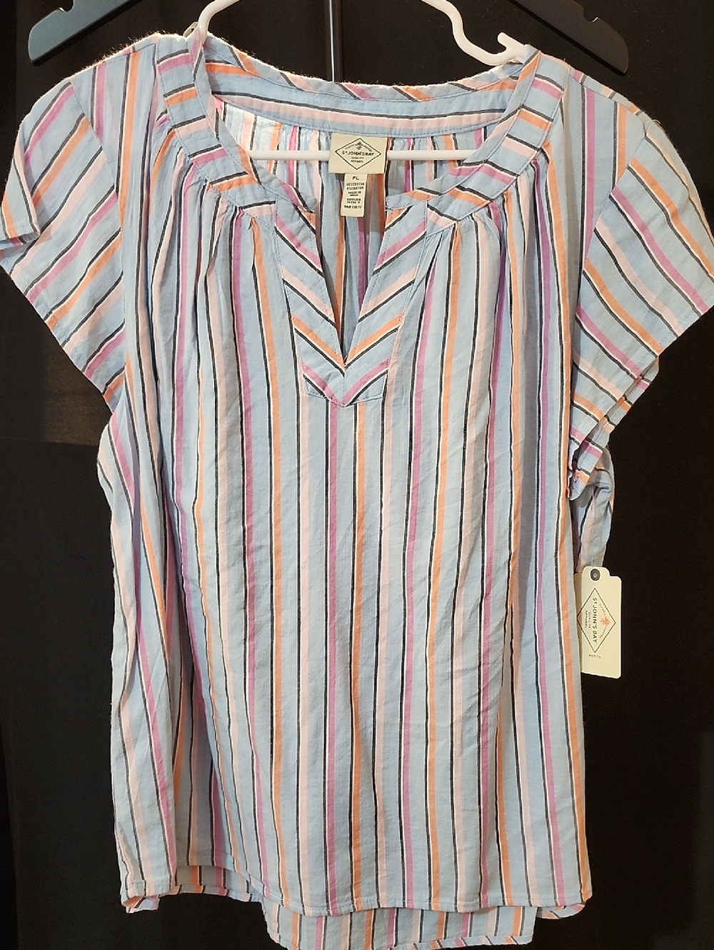 St. John’s Bay Striped Blouse – Petite Large (NWT)